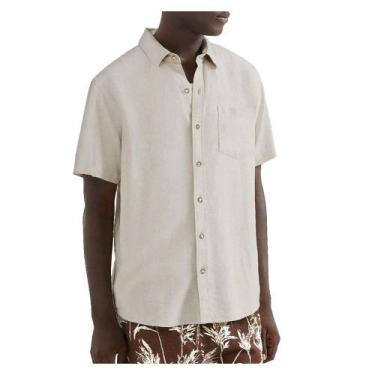 Imagem de Camisa Masculina Hering MC Slim Linho Creme - K48R1HSI, G, Bege