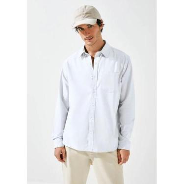 Imagem de Camisa Masculina Manga Longa Oxford Branco XXG Hering