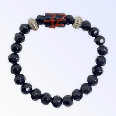 Imagem de Pulseira Exu Firma Preta Cristal e Silicone 7,00x7,00x1,00 - Lua Misti