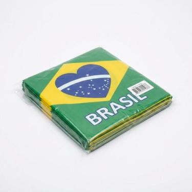 Imagem de Bandeiras do Brasil Plástico 30x45cm - Kit 50 Unidades - Senhor Preço,