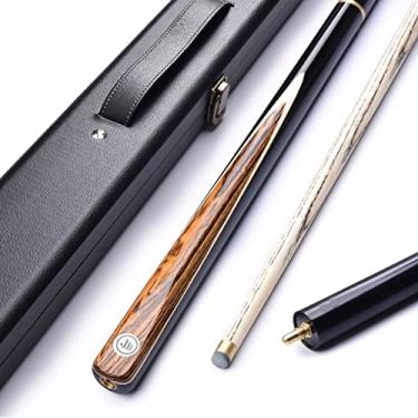 Imagem de LIUHD Conjunto de tacos de sinuca, tacos de sinuca para adultos com estojo com ponta de 10,3 mm 144,8 cm Bastão de bilhar de madeira de lei 3/4 dividido para bares domésticos, salas de piscina, preto, 10,3 mm