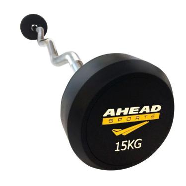Imagem de Barra W Montada 15 Kg Preto e Amarelo Ahead Sports AS3009