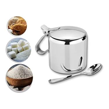 Imagem de Açucareiro porta açucar aço inox com colher tampa alça