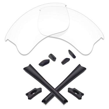 Imagem de Lentes de reposição e kits de borracha Mryok para óculos de sol Oakley Flak Jacket XLJ – Opt, Hd Clear No Polarized Lenses & Black Rubber Kits, One size