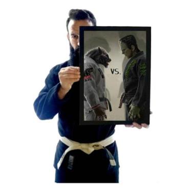 Imagem de Quadro Arte Jiu Jitsu Lobisomem X Monstro De Frankenstein - Fanarte