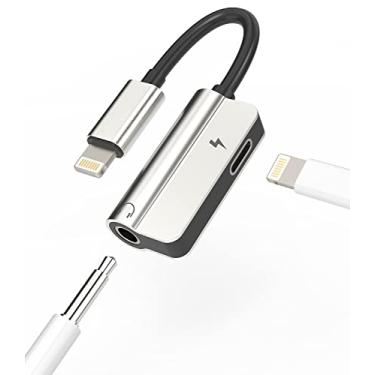 Imagem de Adaptador Lightning para iPhone de 3,5 mm para conector de fone de ouvido AUX Charger Dongle Splitter Adaptador de áudio para cabo 2 em 1 compatível com 7 8 X XR 13 12 11 Pro MFI Certified Earphone