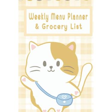 Imagem de Weekly Menu Planner & Grocery List: 96 Weeks of Meal Planning Track (Food Planner/Diary/Log/Journal/Calendar) with Fridge Inventory Tracker ~ ... Birthday Gifts ...& more for Cat Lovers