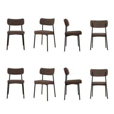 Imagem de Kit com 8 Cadeiras para Sala de Jantar Mona Yescasa Marrom Castor