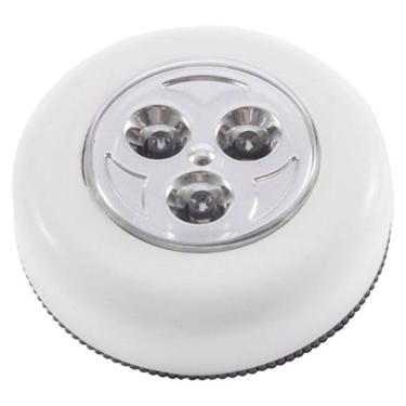 Imagem de Luminária Button Com 3 Led'S 3 Pilhas Aaa Produto Prata