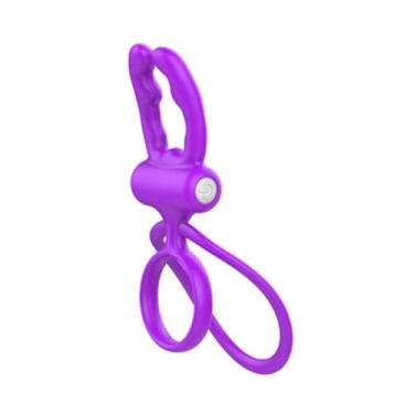 Imagem de Anel Peniano Com Vibrador E Argola Brinquedo Erótico Estimulador para Prazer a Dois [ROXO]