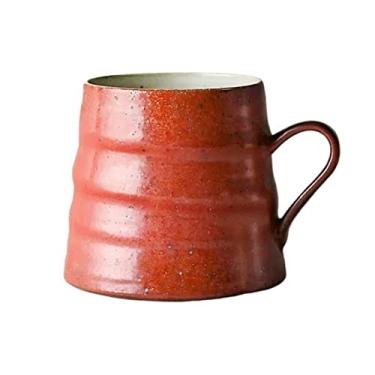 Imagem de GRFIT Caneca feita à mão cerâmica áspera xícara de café japonesa retro caneca personalizada criativa casal copo de água doméstico caneca de café (cor: D)