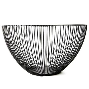 Imagem de Cestas de Prateleira Fruteira Luxo Gold Metal 25cm Organizadora Moderna Preto ou Dourado(Preto)