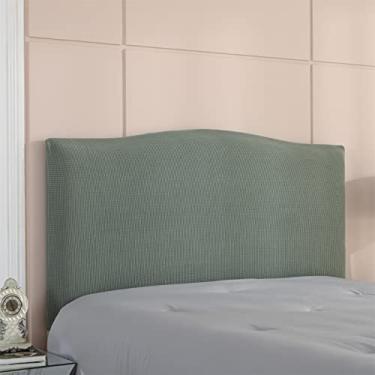 Imagem de SPOUR Capa de cabeceira de cama elástica protetora de cabeceira à prova de poeira para camas king size de solteiro (verde, 200 cm (190-210 cm))