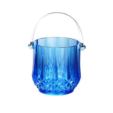 Imagem de Balde de gelo balde de gelo portátil acrílico pequeno balde de gelo vaso de mesa balde de armazenamento de biscoito para casa bar festa cerveja bebida balde restaurante champanhe balde de gelo balde