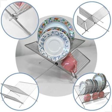 Imagem de Escorredor de Louças Dobrável Cromado  - Nico Store Brasil 