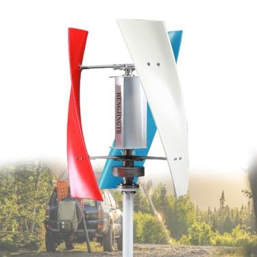 Imagem de Gerador de turbina eólica de eixo vertical de 9000 W, kit de gerador de turbina eólica portátil de 12 V a 220 V, turbinas de carga de energia de moinho de vento com controlador MPPT,12V