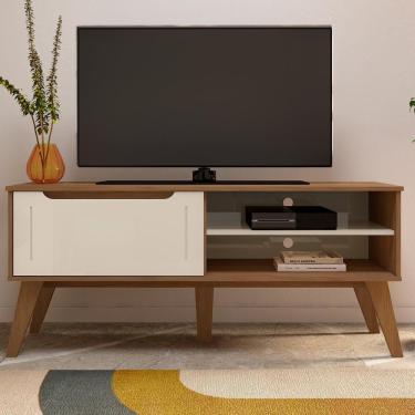 Imagem de Rack Bancada Para Tv 60 Pol 134 Cm 4710 Cinamomo Off White Arly