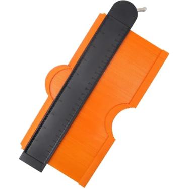 Imagem de Medidor Gabarito de Contorno 10'' com Trava – Duplicador de Perfis para Tubos, Azulejos, Laminados e Carpete | Ferramenta Precisa para Madeira, Metal e Aço Inox – Laranja
