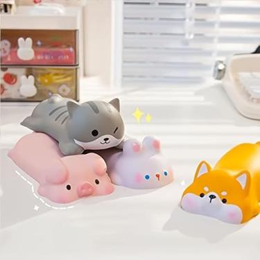 Imagem de Bonito suporte de descanso de pulso para mouse teclado computador cotoveleira descanso de braço para mesa material de escritório ergonômico almofada de rato PU de elevação lenta - Porco