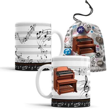 Imagem de Caneca Música Instrumento Orgão com Saquinho - Elicomics, SEM NOME