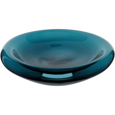 Imagem de Centro Mesa Fruteira Decorativo Home&co Vidro 9x34x34cm Azul