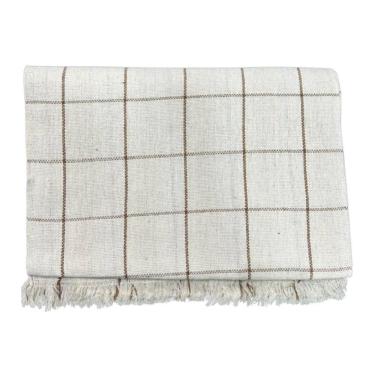 Imagem de Manta Para Sofá Grande Gigante 2,40x1,80 Xadrez Capa Protetora Cama Sofa King 2 E 3 Lugares Cru-caramelo