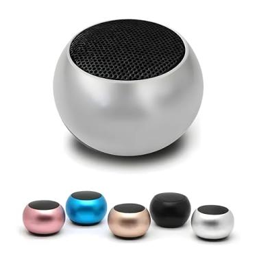 Imagem de Mini Caixa de Som Bluetooth Portátil Redonda Sem Fio Com Microfone Integrado – Recarregável via Cabo USB, Pequena e Potente Para PC, Notebook, TV, Tablets, Celular e Computador (Branco)