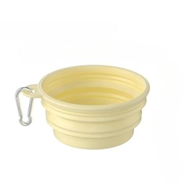 Imagem de retrátil de silicone para beberGancho prático, para passeios com cães e gatos, acessório portátil e resistente ao desgaste para animais de estimação (Beige-650ml)
