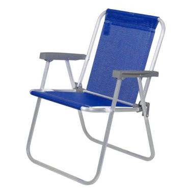 Imagem de Cadeira de Praia Alta Lazy Alumínio Sannet Azul Marinho 23518 Bel - Be