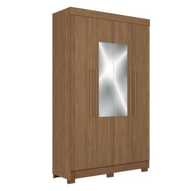 Imagem de Guarda Roupa Solteiro 4 Portas Sarandi Com Espelho Jatobá - Santos Andirá