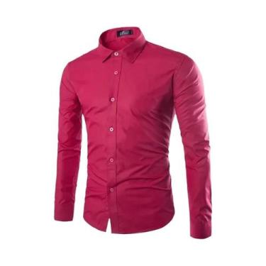 Imagem de 14 cores cor sólida masculina moda doce cor camisa masculina casual ca