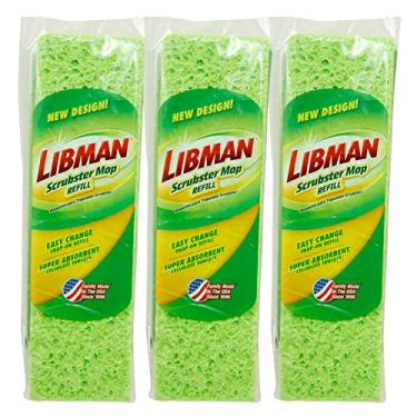 Imagem de Libman Pacote de refil de esfregão esfregão, três refis #3105 extraabsorvente, esponjas revestidas de celulose para esfregão Libman, pacote com 3