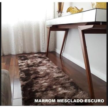 Imagem de Tapete Passadeira Sala Quarto Felpudo Peludo Corredor Macio Luxo 2,00x0,55 (7-MARROM MESCLADO)