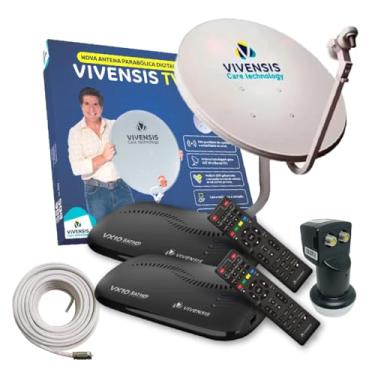 Imagem de Kit Vivensis 2 Pontos - Antena + Cabo + Lnbf + 2 Receptores