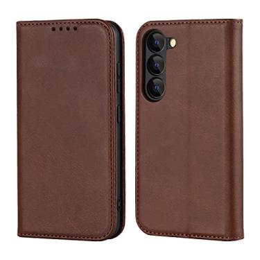 Imagem de Havaya Capa carteira para Samsung Galaxy S23 com suporte de cartão, capa de telefone Samsung Galaxy S23 para mulheres, para Galaxy S23 capa de celular flip com porta-cartões de crédito para homens - marrom escuro