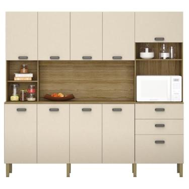 Imagem de Armário de Cozinha Completo 10 Portas Sófia Freijó Vanilla