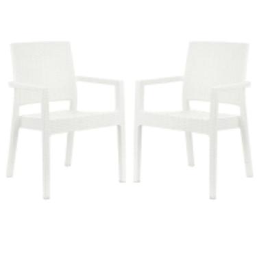 Imagem de Kit 2 Cadeiras Com Braço Milano Rattan Fibra Sintética Área Externa Jardim