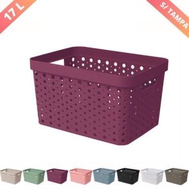 Imagem de Cesto Organizador  s/ Tampa Trama Rattan 17L Usual Utilid. - Usual Uti