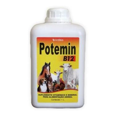 Imagem de Suplemento para Aves Cães Gatos Bovinos e Equinos Potemin B12 - 1 litr