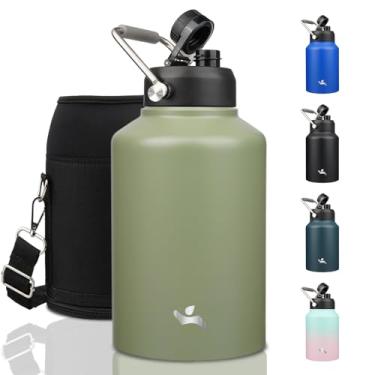 Imagem de Konokyo Garrafa de água isolada com alça de metal 300 ml, verde