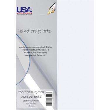 Imagem de Capa para Encadernação A4 Acetato Cristal 0,25MM Pacote com 100 - Usa 