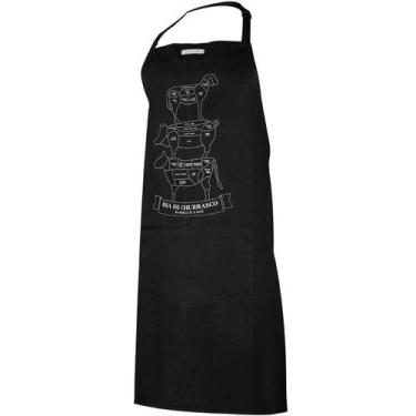 Imagem de Avental de Churrasqueiro Tramontina Estampado Preto 100% Algodão Churr
