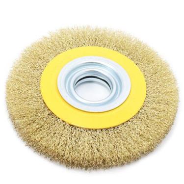 Imagem de Escova Rotativa Circular Latonada 6 X 1" P/ Motoesmeril - Tradestar