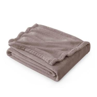 Imagem de Cobertor de Lã Bedsure Twin Size - Marrom Mocha 300GSM