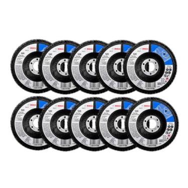 Imagem de Kit Disco Flap Bosch X421 G40/G120 115mm 13300RPM 5/6/10Und Curvo Óxid