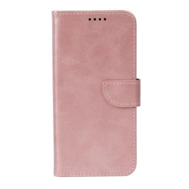 Imagem de LYJSMGZ Capa flip para iPhone 16E, carteira de couro, fecho magnético, proteção contra quedas, capa interna de TPU com aba, rosa, 16E