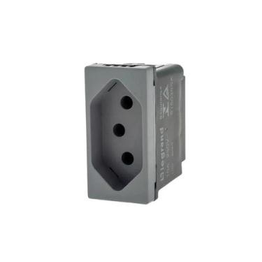 Imagem de Módulo Tomada 10a Pial Plus+(mais) Legrand Cinza 615038CZ+ - Pial Legr