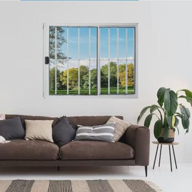 Imagem de Janela Vitrô de Alumínio 2 Folhas 100 X 100cm Modular com Grade Esquadrias Bergamo