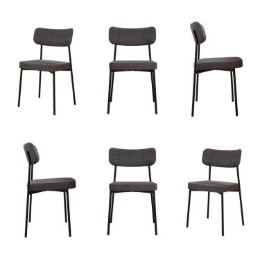 Imagem de Kit com 6 Cadeiras para Sala de Jantar Mona Yescasa Grafite