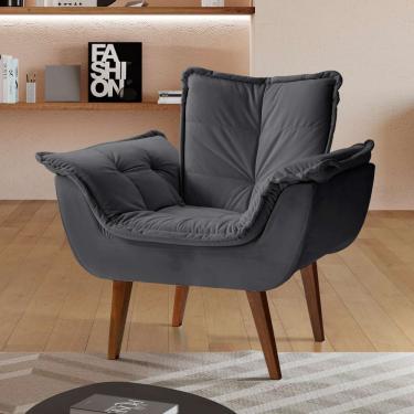 Imagem de Poltrona Decorativa Estofada Eros Montana Estofados Jolie Grafite